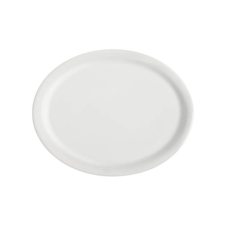 Fuente Bandeja Oval Porcelana Blanca Germer 31 X 25 Cm Blanco