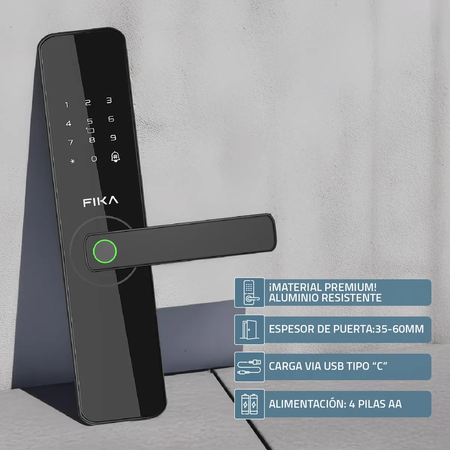 Cerradura smart lock electrónica digital Inteligente con Huella Tarjeta Wifi App FIKA