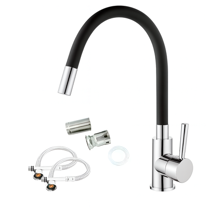 Grifo De Cocina Monocomando Cuello Flexible Novohome Cromo