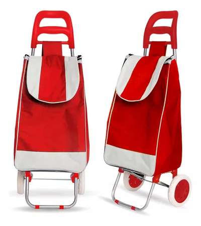 Carrito de Compras Combinado rojo y gris