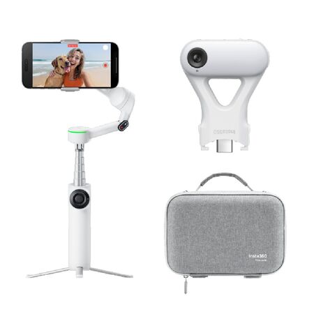 Combo Vlogger de Viaje Insta 360  — Flow 2 Pro, rastreador por IA y funda de transporte