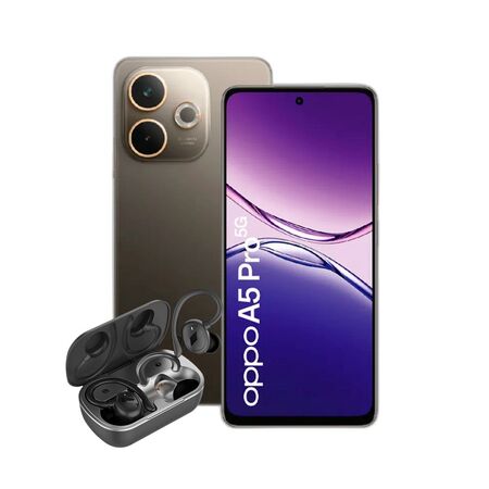 Combo Oppo A5 Pro 5G 8+256GB Mocha + Auriculares TWS Sport Dekkin