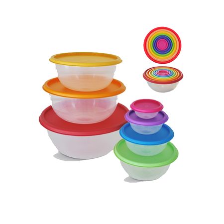 Set X7 Contenedores Plasticos Redondos Colombraro 
