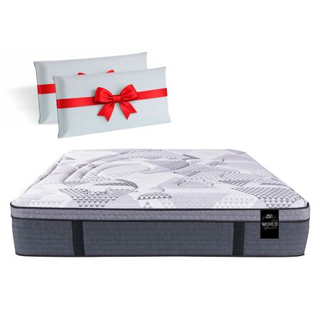 Colchon King Koil 120 Luxury Pocket King 180x200cm Resortes y Pillow Viscoelastico + Almohada de Regalo