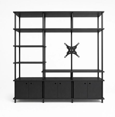 Rack de TV Industrial DS Home 180 x 30 x 192 cm Total Negro