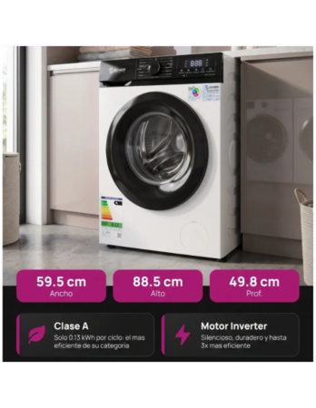 LAVARROPAS AUTOMÁTICO BOHER BOH-WMCFWT7K01 CARGA FRONTAL 7KG BLANCO