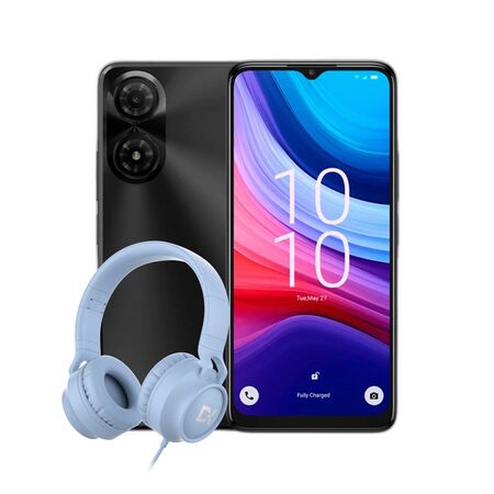Combo Alcatel A31 Pro 3+64GB Gris + Auricular Dekkin Vincha USB-C Celeste