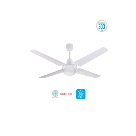 Ventilador De Techo Liliana Blanco Palas Metálicas Con Led Vthb114