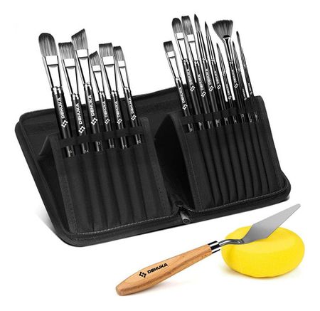 Set X17 Pinceles Brochas Dehuka Arte Acrilico Oleo Acuarela