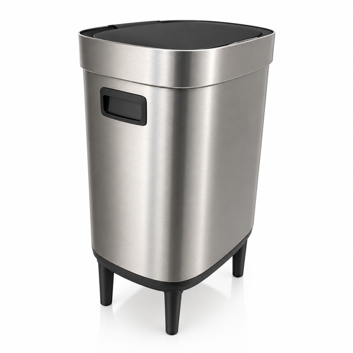 Cesto Tacho Basura Presión 50 Lts con Pie Acero Inoxidable Mate ASTON - Vista 6