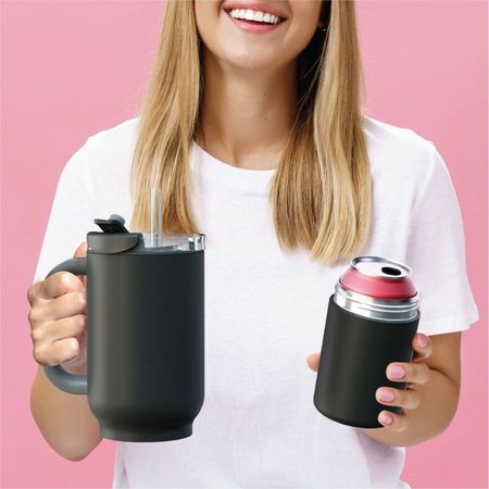 Vaso Termico Asobu Duplex Acero Inoxidable 660 ml + 360 ml Black