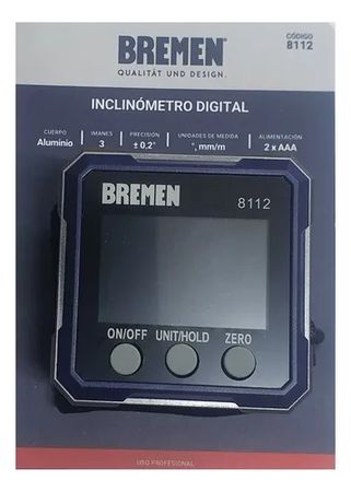 Inclinómetro Digital Bremen Metálico 3 Líneas Imantado
