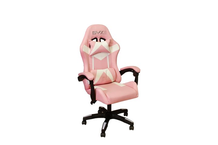 Silla Gamer Syx GCS02 Rosa con Blanco - Vista 2