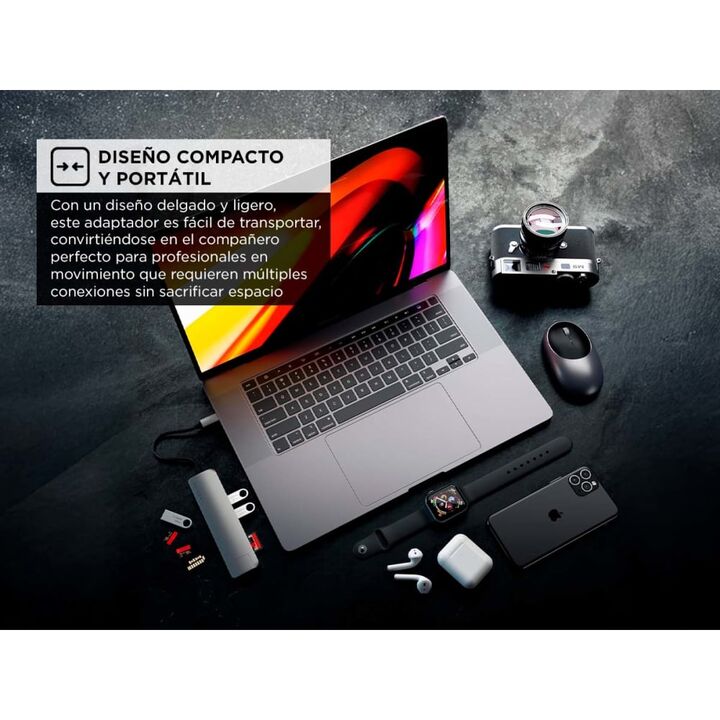 Hub Satechi 6-in-1 USB-C Slim Multiport Adapter - Vista 5