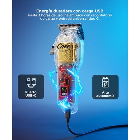 Maquina de Cortar El Pelo Gadnic Profesional Armazón Transparente 100-240v