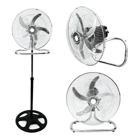 VENTILADOR DE PIE GENERAL AIRMATIC EM-18A 18 PULGADAS 3 EN 1 100 W METAL NEGRO Y PLATA