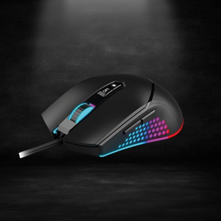 Mouse De Juego Gamer Huracan Melon 10000 Dpi Iluminacion Rgb - Vista 3