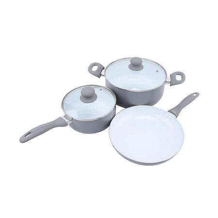 BATERIA DE COCINA 3 PIEZAS CERAMICA CHIC GRIS