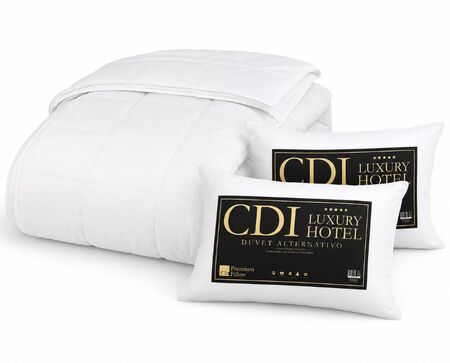 Acolchado Plumon Blanco 230 x240 + 2 Almohadas Cdi Hotel Luxury Duvet