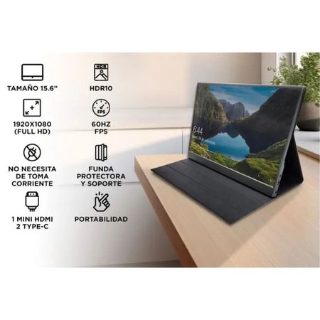 Monitor Portátil Gadnic 156 con Funda Soporte Full HD
