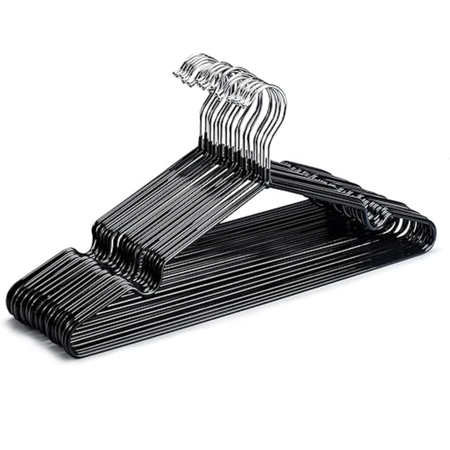 Kit X50 Percha Metálica Plastificada Hogar Actual 514 Negra