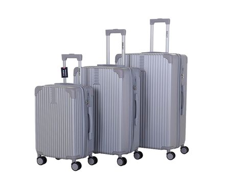 Set De 3 Valijas  En Fibra Rígida Abs+ Polipropileno Gris