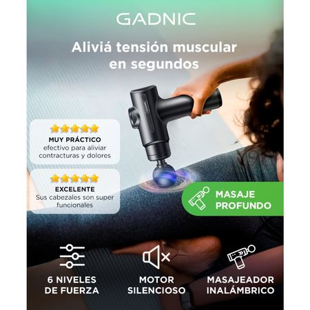 Pistola Masajeadora Gadnic Recargable 6 Niveles