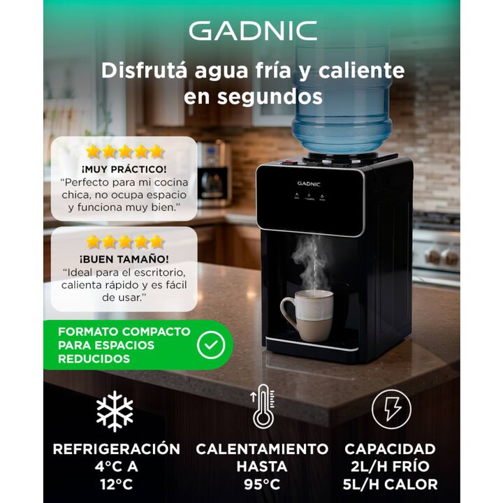 Dispenser De Agua Gadnic Frio Calor Compacto Mesada - Vista 2