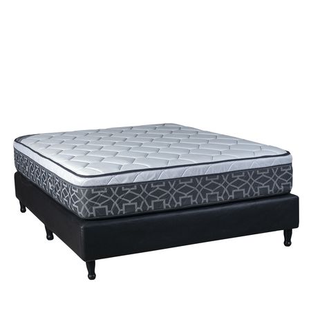 Sommier y Colchon Maxiking Valle de Sueños 2 Plazas y Media 140x190x26cm Resortes Pocket con Europillow de Jackard