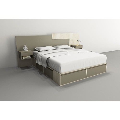 Box de Cama DS Home 1,80 m 4 Cajones 2 Puertas Nevado Gris 203x33x182 cm - Vista 6