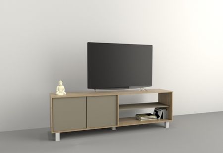 Mesa Tv Hasta 75 2 Puertas Olmo F. Gris C. Tables