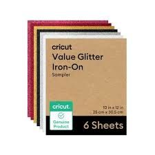 Vinilo Iron On Cricut Glitter 10x12 6 Hojas