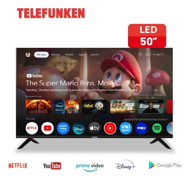 Smart Tv Led Telefunken 50" Tk5026ug6g 4k Uhd Google Tv - Vista 4
