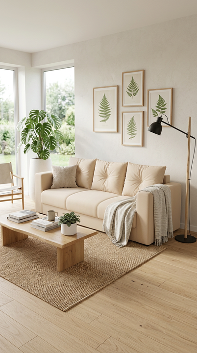 Sillon Yostin tres cuerpos Crema claro - Vista 2