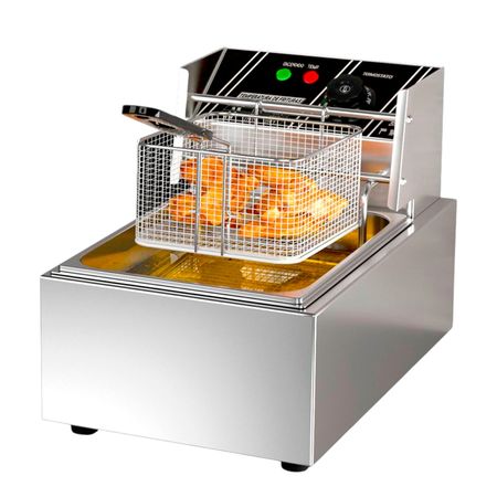 Freidora Eléctrica de Aceite 6L Novohome 2500 W Acero Inox.