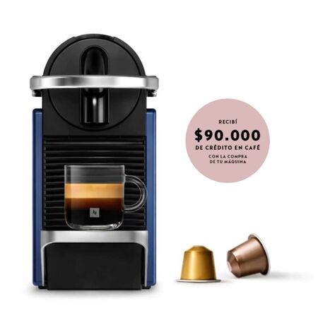 Cafetera Nespresso Pixie Blue Curva D62-AR-SI-NE