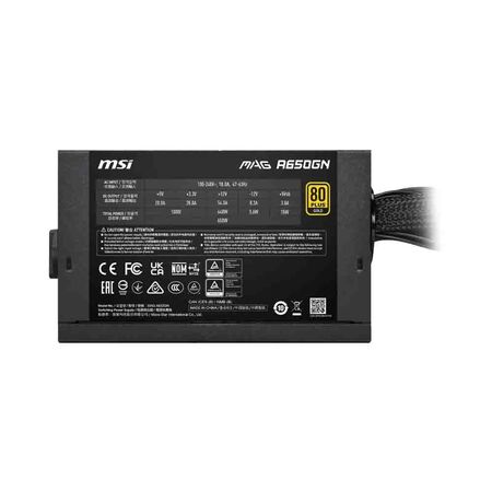 Fuente 650W MSI 80Plus Bronze Mag a650GNII 