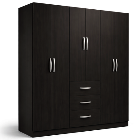 Ropero Placard 6 Puertas y 3 Cajones Ebano Maximo Family