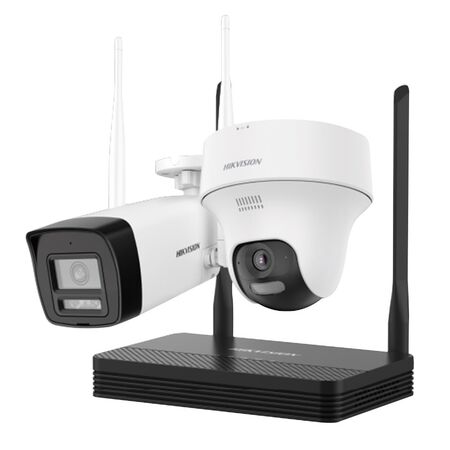 Kit Cámaras de Seguridad Hikvision WiFi EasyLink NKS422W02H 2MP Bullet  Turret con NVS