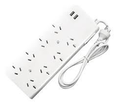 Regleta de 8 Tomas + 2 USB con Térmica Inteck Blanco 3 Metros