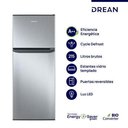 Heladera DREAN RZD215PVARX0 freezer Cíclica 215 L Inox