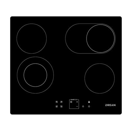 Anafe Eléctrico Vitrocerámico 60 cm Negro Drean AEDR60CNV
