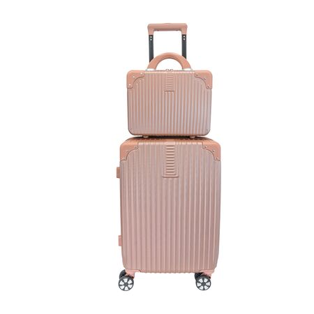 Set Rose Gold Valija Chica Carry On De Cabina + Mini Valija Neceser 