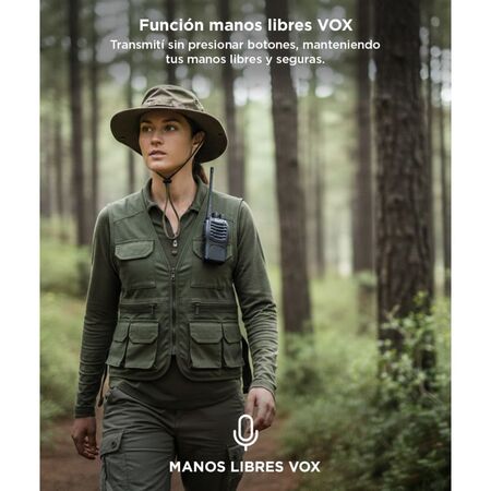 Handy Baofeng BF-888S 5w 16CH UHF Hasta 10km + 2 Baterías y Manos Libres