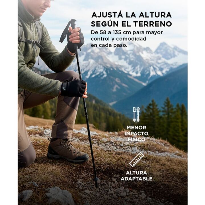 Kit de Bastones Gadnic Para Trekking Senderismo Antishock - Vista 3