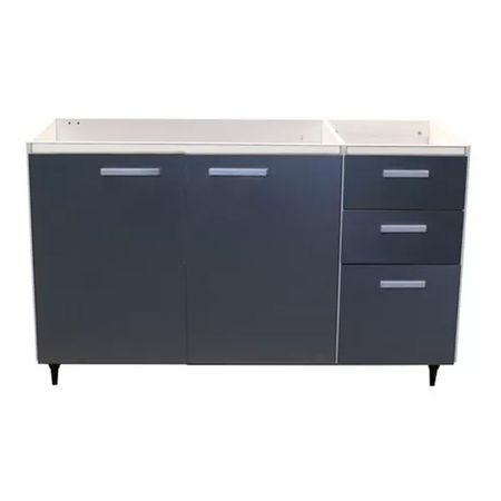 Bajo Mesada Platinum 1.40m 2 Puertas 3 Cajones Grafito