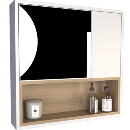 Botiquin para Bao Moderno con Espejo Olmo Blanco