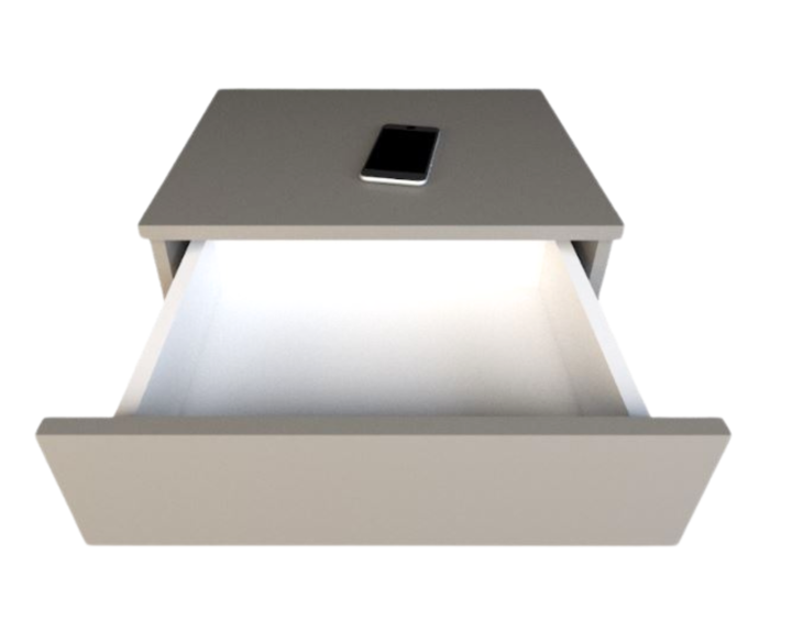 Mesa De Luz Linea Minimal Flotante C/1caj 6448 Gris C Tables - Vista 5