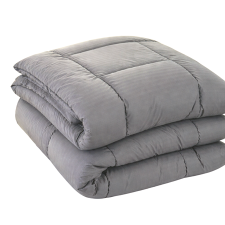 Acolchado Dobby Premium Queen size Hotelero con fundas para cama 1.60x2.00  Gris