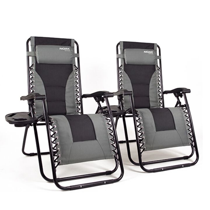 Set x2 Reposeras Plegables NOAK Zero Gravity Acero Acolchada - Vista 1